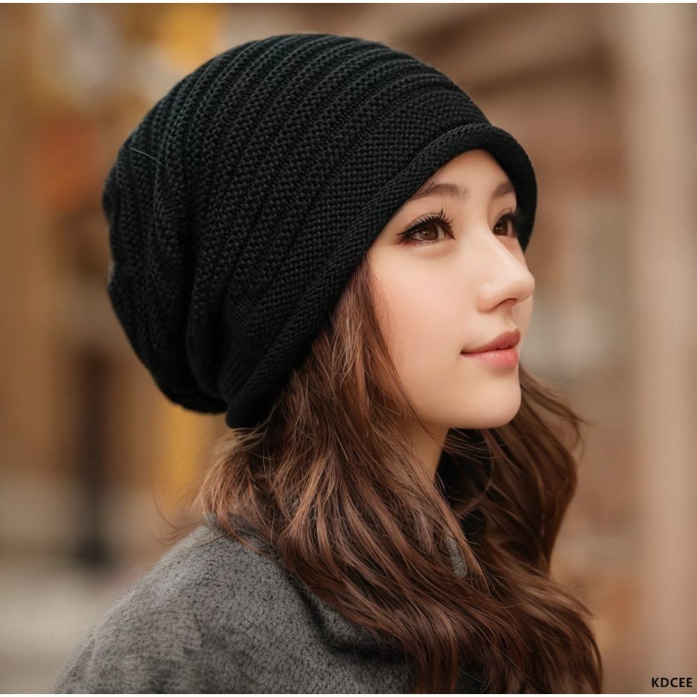 Women's wool knitted pullover hat autumn and winter popular headgear fashion versatile thermal pile hat