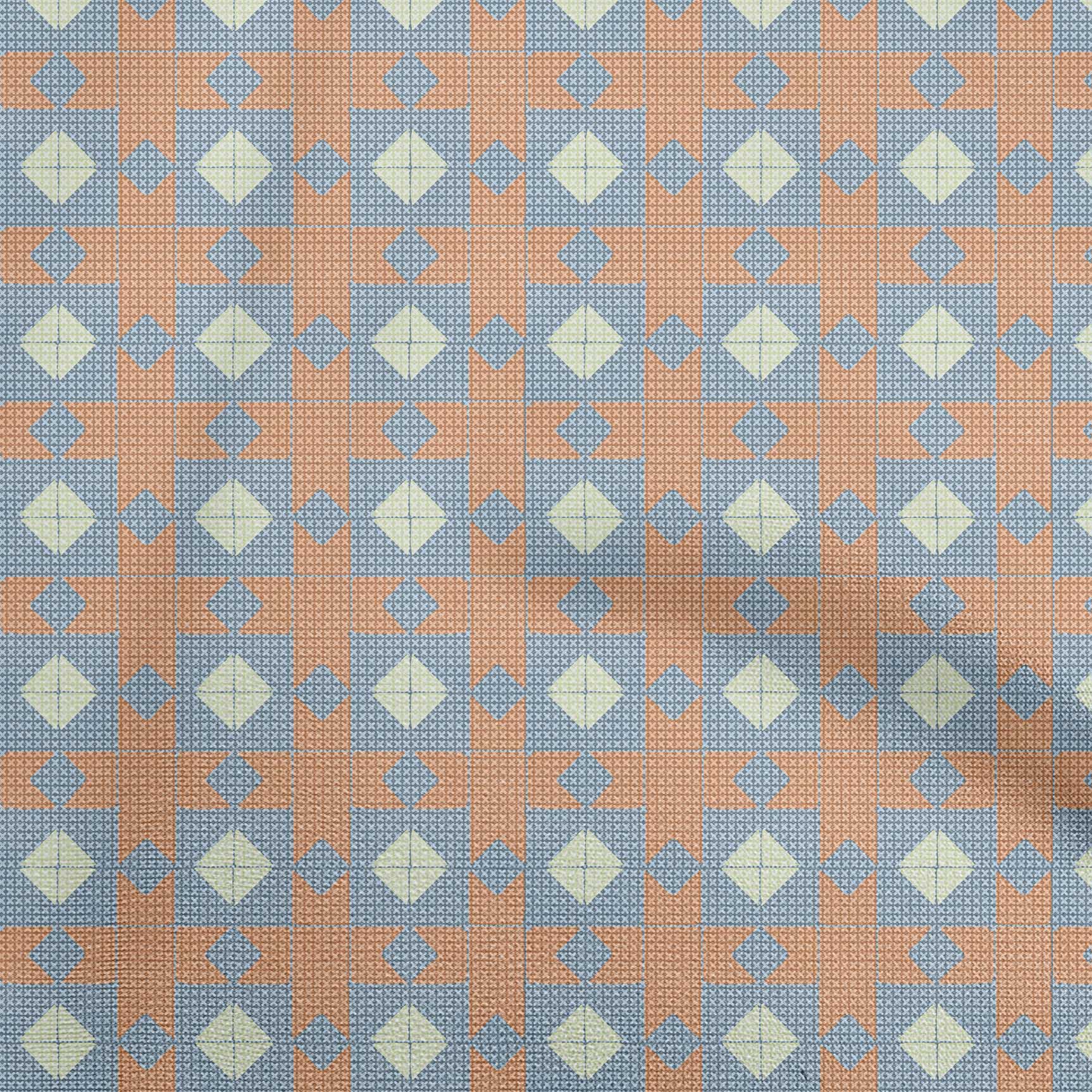 

oneOone Cotton Flex Світло-зелена тканина Геометрична плитка Ромб із хрестовим швейним матеріалом Тканина у дворі 40 дюймів 42 Inch Wide - Viscose Chiffon іржі коричневого кольору