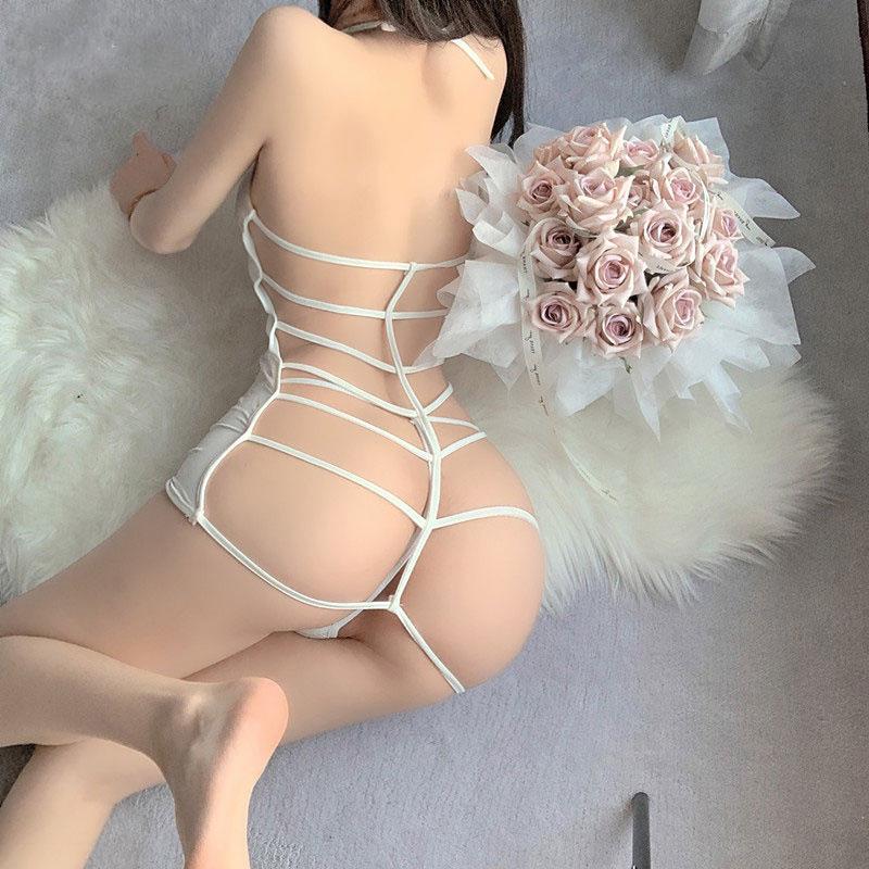 Ultra Short Crotchless Sexual Dress Ladies Erotic Nightgown Hot Thong Pajama Set Porno Big Backless Bodycon Lingerie Sex Doll