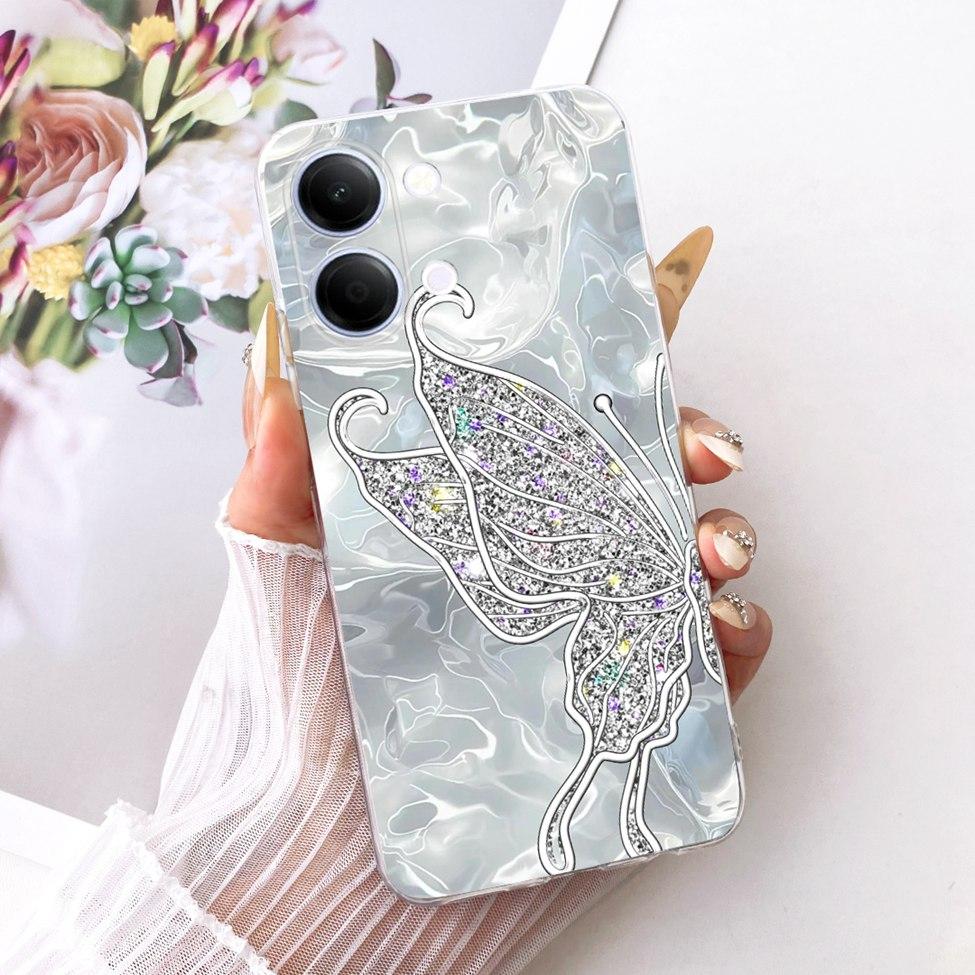 Handyhülle Für Vivo Y05 Hülle Transparent Ästhetisch Mode Schmetterling Süße Katze Cool Bemalt Weich Funda Für Y05 Vivo Hülle