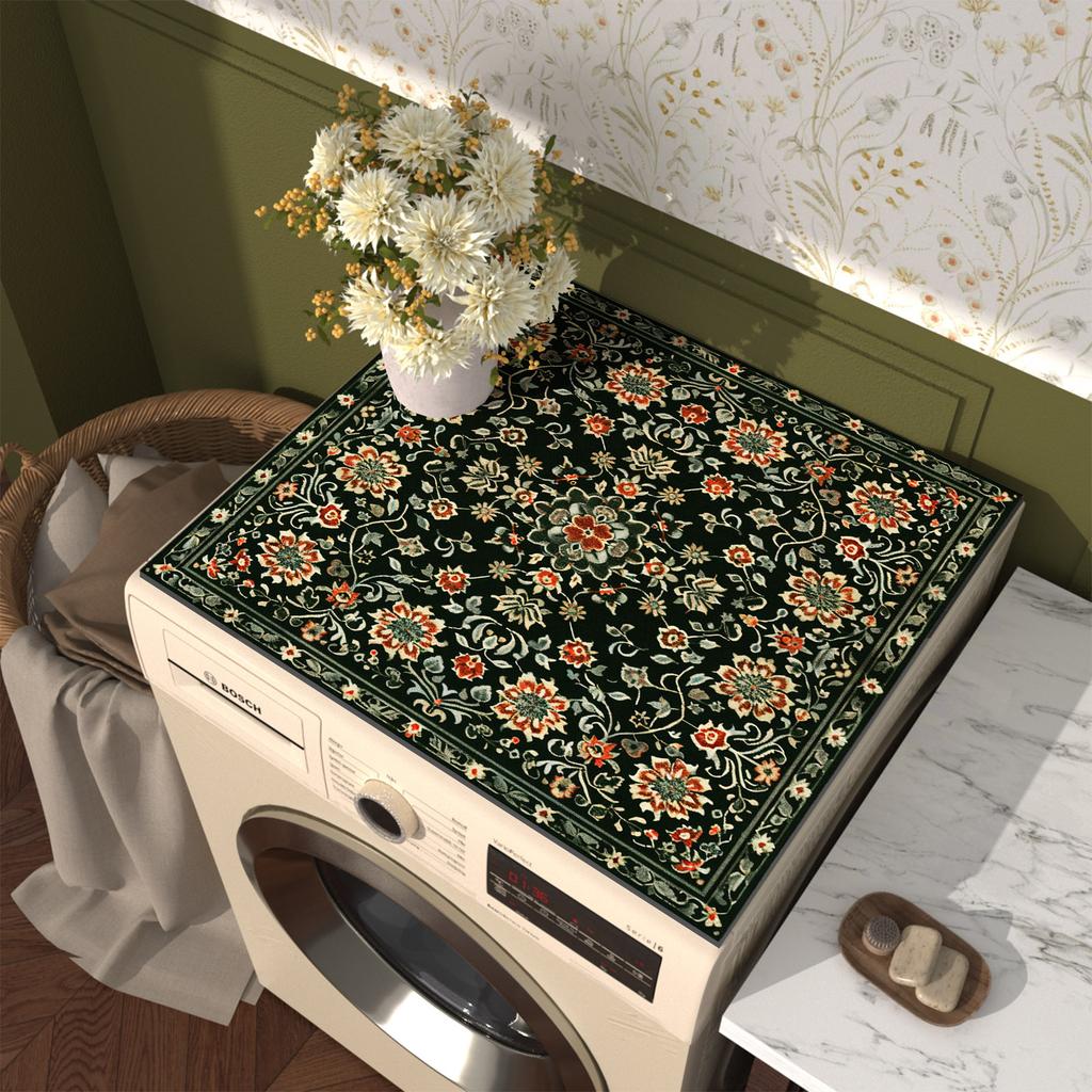 Washing Machine Cover Mat Washer Dryer Cover Refrigerators Dust Mat Pad Splash Proof Dry Anti Slip Pads Insulated Mats