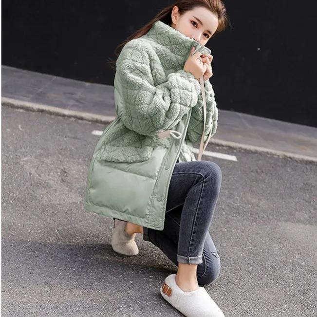 WTEMPO Women's Thick Warm Autumn Winter Large Size Pockets Stand Collar Polar Fleece Coats Cold-proof Windproof Plush Jackets