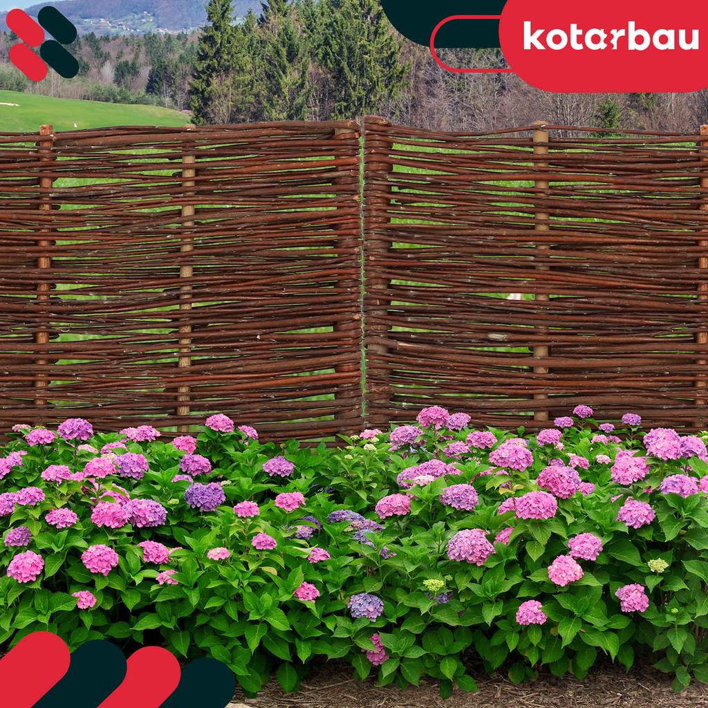 Kotarbau® Garden Fence Palisade Edging Wicker Driven Fence 60 X 30 Cm Set Of 5