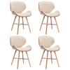 Day and Night - Day and Night Dining Chairs 4 Pcs Synthetic Leather and Cream Curved Wood