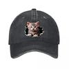 Cat Distressed Vintage Baseball Cap New Vintage Washed Cotton Baseball Cap Parent Kids Sun Hats
