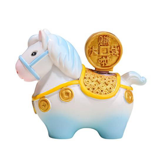 

Статуэтка лошади в китайском стиле, вращающаяся, золотой слиток, мешок удачи, цветок, медная монета, мультяшный пони, настольное украшение для фэн-шуй E