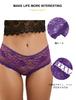 OhyeahLady Sexy Open Crotch Plus Sizes Sexy Lace Black Panties, [M/XL/3XL/5XL], See-Through Panties, Underwear, (Purple, M)