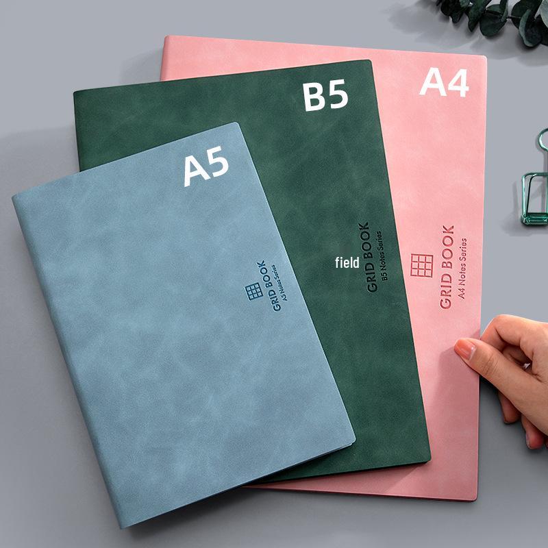 Hand-Painted Grid Notebook: Stylish A5/B5 for College Students with Thick Pages, A4 Journal