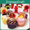 Birthday Themed Fire Cake Decoration Plugin Eight Piece Sets Party Props