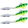3pcs Artificial Fishing Lures Sequins Rotating Aluminum Hard Bait for Fishing Long ShotBlack Green