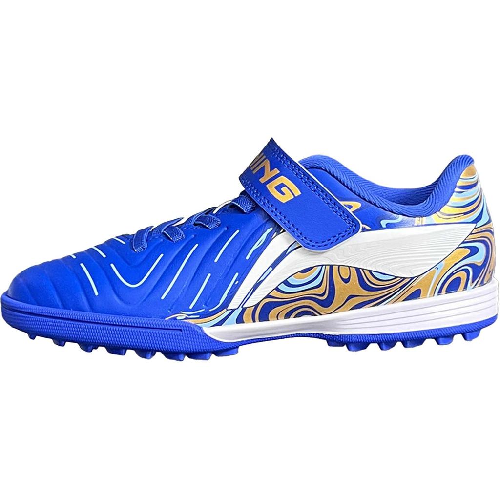 Li Ning Kids Comfortable Versatile Shock Absorbing Durable Low Top Soccer Shoes Kids sneaker Blue YKGV008-5
