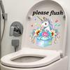 PVC Toilet Sign Sticker Please Flush Bathroom Decals Sea Animal Toilet Sticker  Bathroom