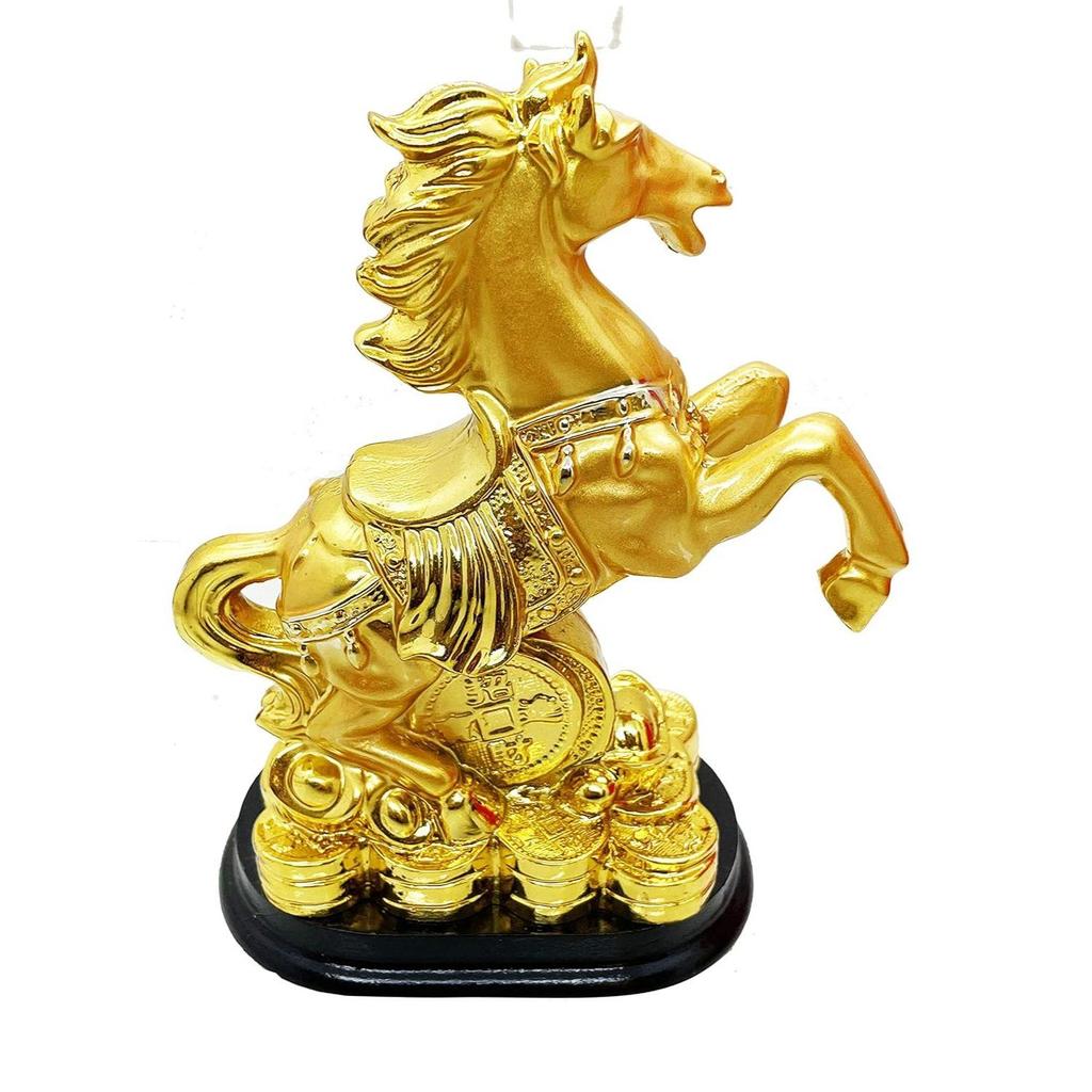 Exclusive Golden Set of 1 Polyresin Fengshui Victory Running Horse for Positive Energy Vibrations