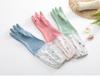 Damen-Robuste Wasserdichte Samtgefütterte Küchenhandschuhe für Hausarbeiten - Verdickt und Verlängert für Winterliches Geschirrspülen und Wäsche.