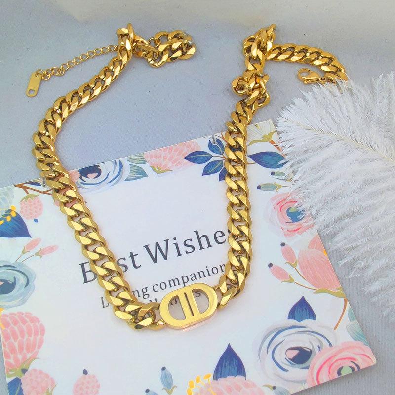 Collier à chaîne cubaine en acier inoxydable 316l pour femme, style hip-hop, streetwear, tendance, épais, ras du cou, bijoux exagérés