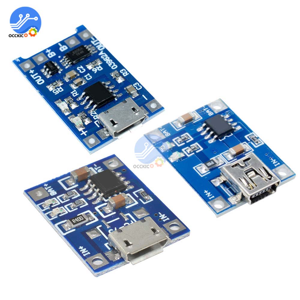 5PCS BMS 5V 1A 18650 Lithium Battery Charger Board Mini/Micro USB TYPE C Power Charging With Protection Functions