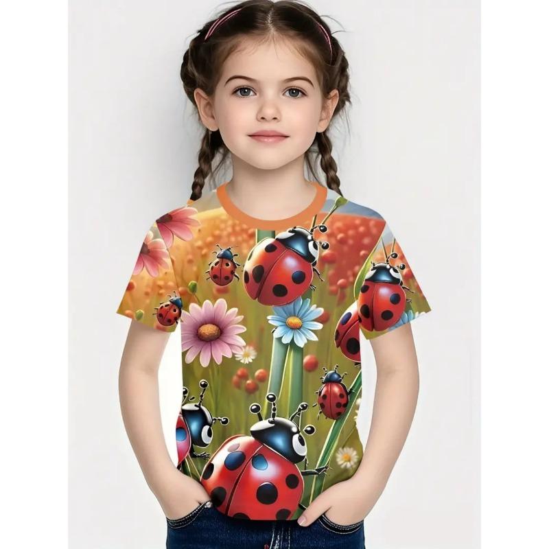 

Детская футболка с красочным 3D-принтом бабочки, летняя модная простая футболка с коротким рукавом для улицы, быстросохнущая 150