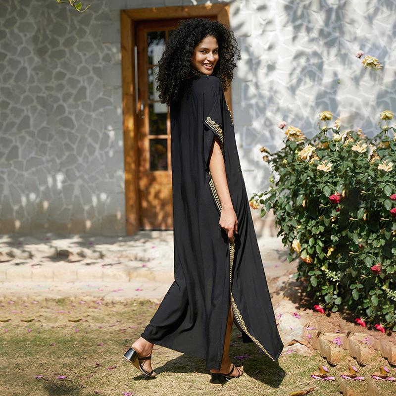 2024 Cotton Embroidered Vacation Plus Size Beach Dress Cover-up