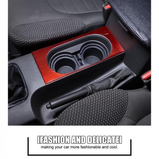 Red Carbon fiber Center Cup Holder Trim Sticker For Nissan Frontier 2005-