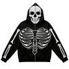 Men's Casual Halloween Print Hooded Jacket with Pockets, Fashionable Outerwear for Halloween