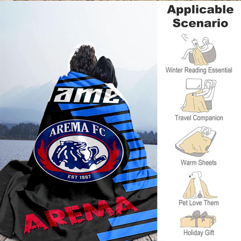 Custom Name AREMA Football Crest Design Blanket Lightweight Ideal Bedding Blanket Perfect for Travel, Camping, Living Rooms, Sofas, Christmas gift