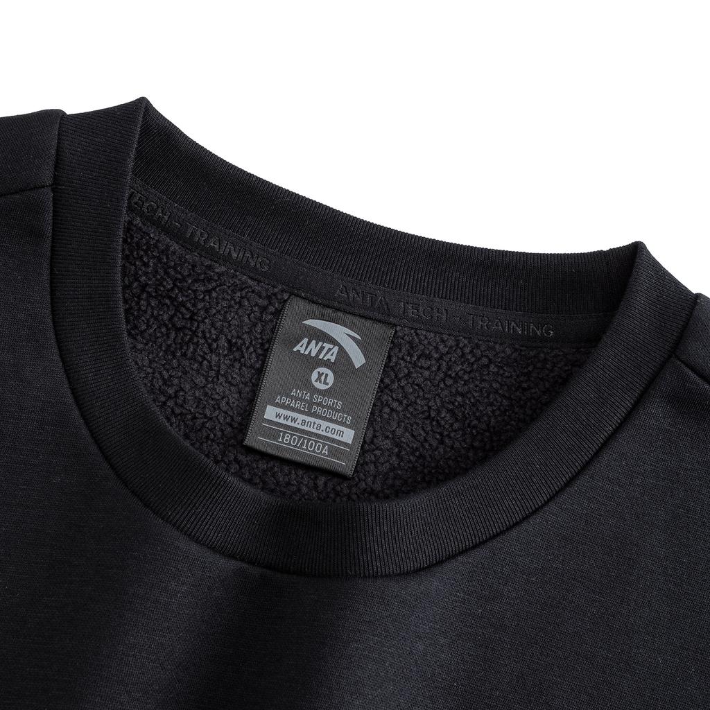 ANTA Variety Training Collection Sweatshirts Men's Basic Black-2 Crew Neck Thickened 952647706-2