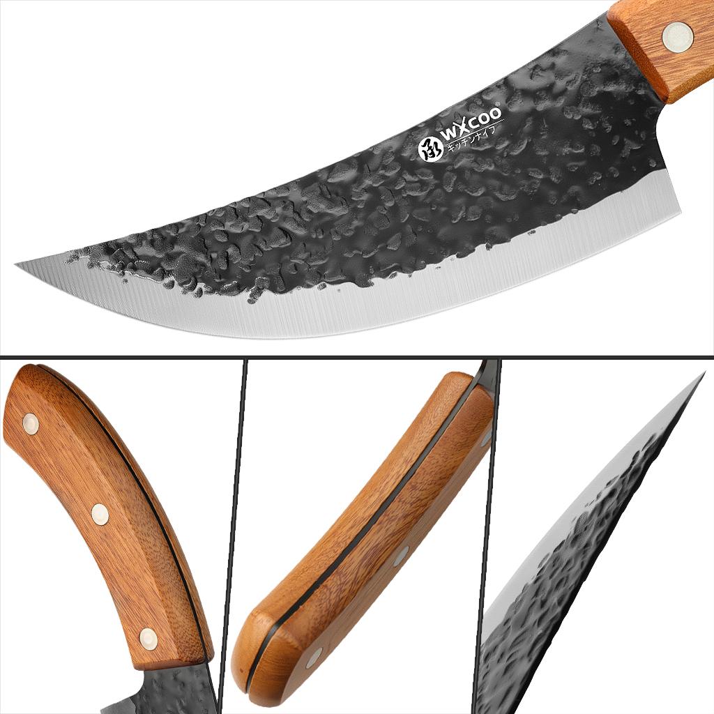 Forged Chef Knives Professional Kitchen Knife Wooden Handle Meat Cleaver Fruit Cutter Boning Knife Kitchen Supplies BBQ Cooking