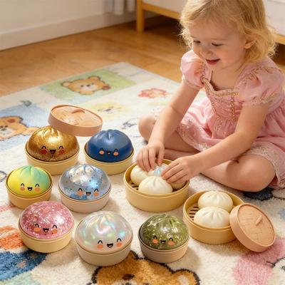 Soft Slowly Rising Buns Pinch Music Simulation Dumpling Shape Squeeze Ball Fidget Toy Children's Rebound Toy Birthday Gift