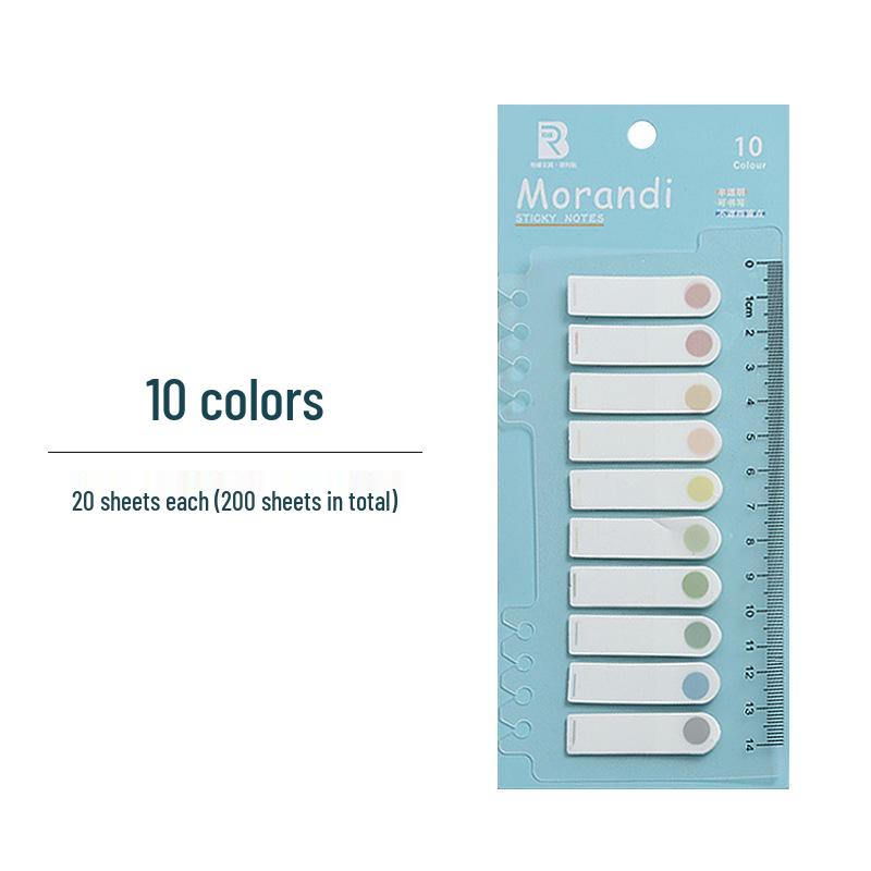 Morandi Semi-transparent Index Tabs - Student Study Labels PET Sticky Notes