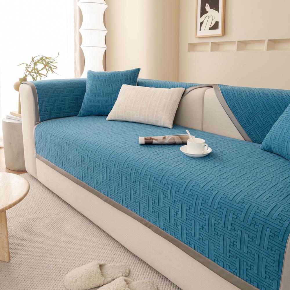 Fresh Sofa Cushion Four Seasons Universal Chenille Cushion Leather Sofa Cover All-Inclusive Universal Cover Cloth Backrest Towel