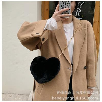 Love Bag Plush Bag Simple and Versatile Heart Bag Shoulder Messenger Women's Bag Valentine's Day Gift Love Bag