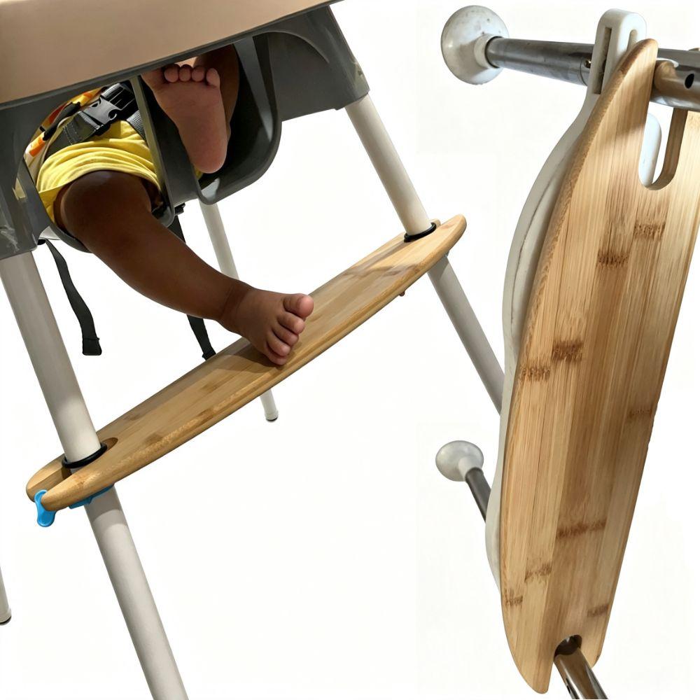 50cm Adjustable HighChair Foot Rest Natural Bamboo Wooden Toddler Chair Footrest Baby High Chair