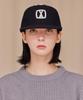 Bajal Va Square Applique Wool Baseball Cap Black