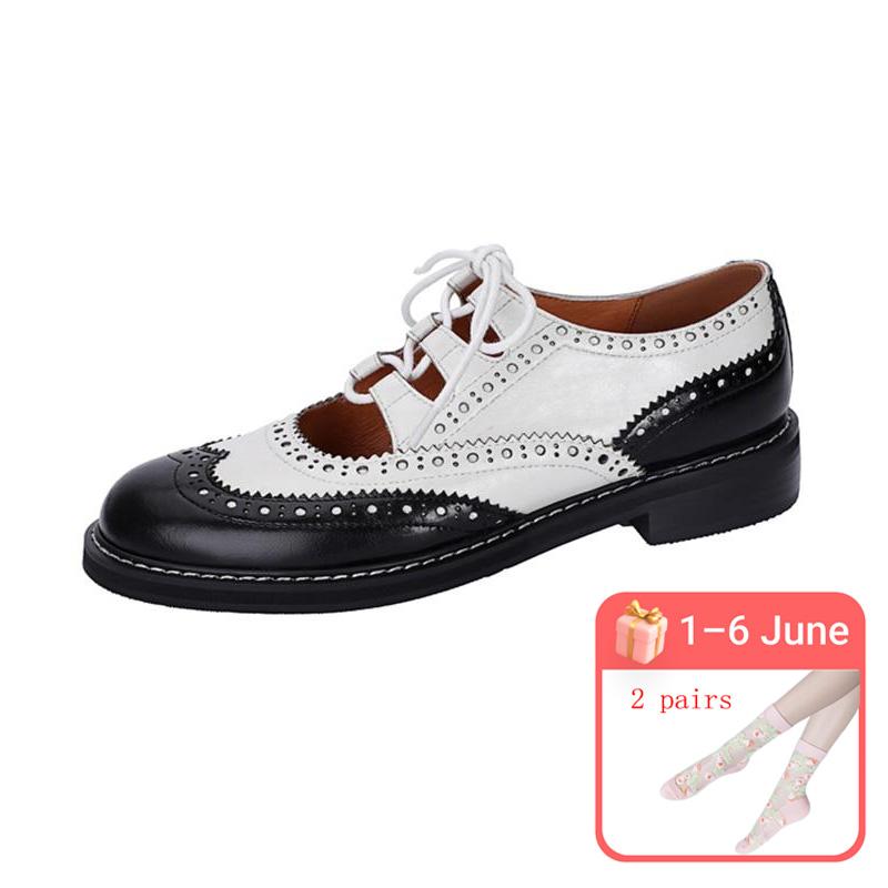 Donne Vera Pelle Oxford Scarpe Tondo Punta Lady Lace Up Brogues Mocassini  Scarpe Casual acquista in modo economico — spedizione gratuita, recensioni  reali con foto — Joom