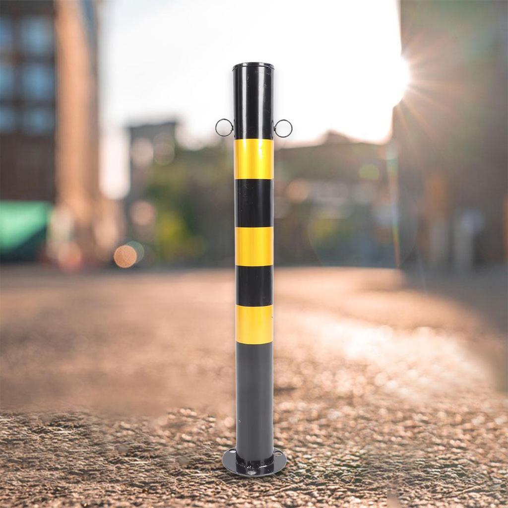 Safe Bollard Parking Bollard 30' H Steel Protective Professional Black and Yellow Accessory for Sidewalks Hotels Street lanes