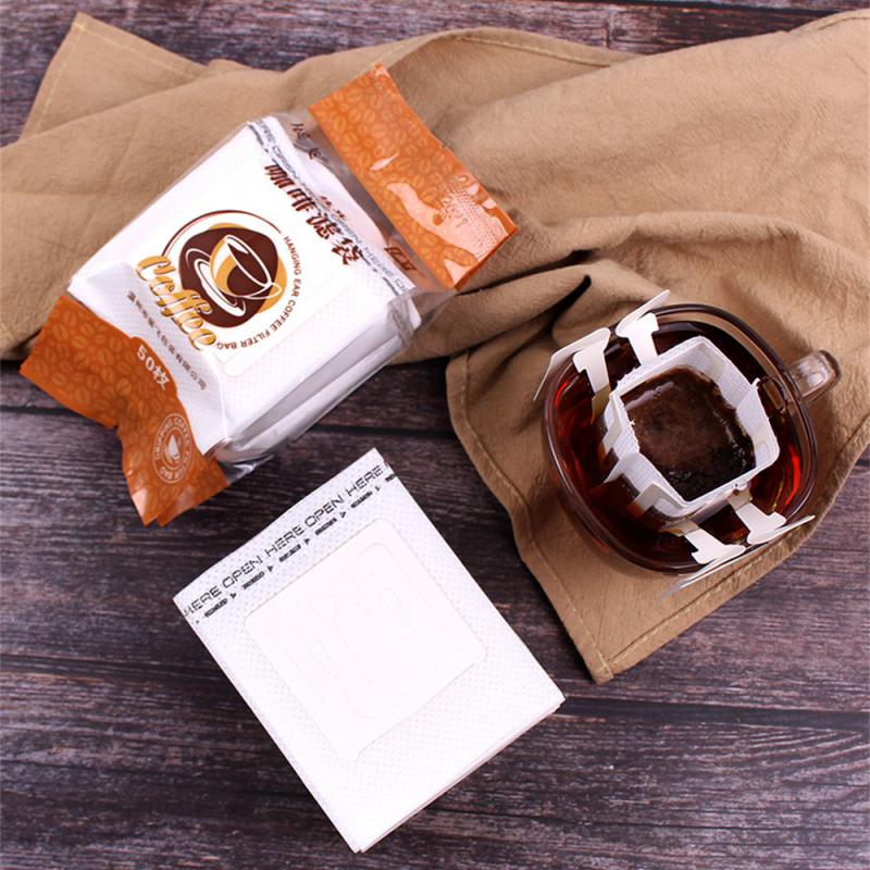 Pachet de pungi de cafea de unică folosință, filtre de cafea portabile, agățate, stil urechi, pungă de hârtie ecologică pentru cafea espresso