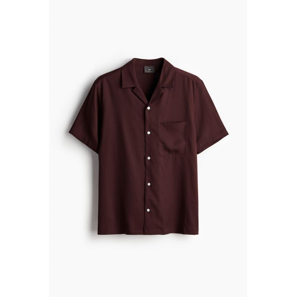 

Рубашка HM Regular Fit из лиоцелла Camp сливово-фиолетовая