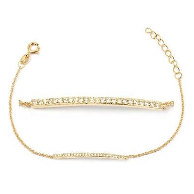[M8862] - White Gold 'Goddess' Gold Plated Bracelet - 2 Mm