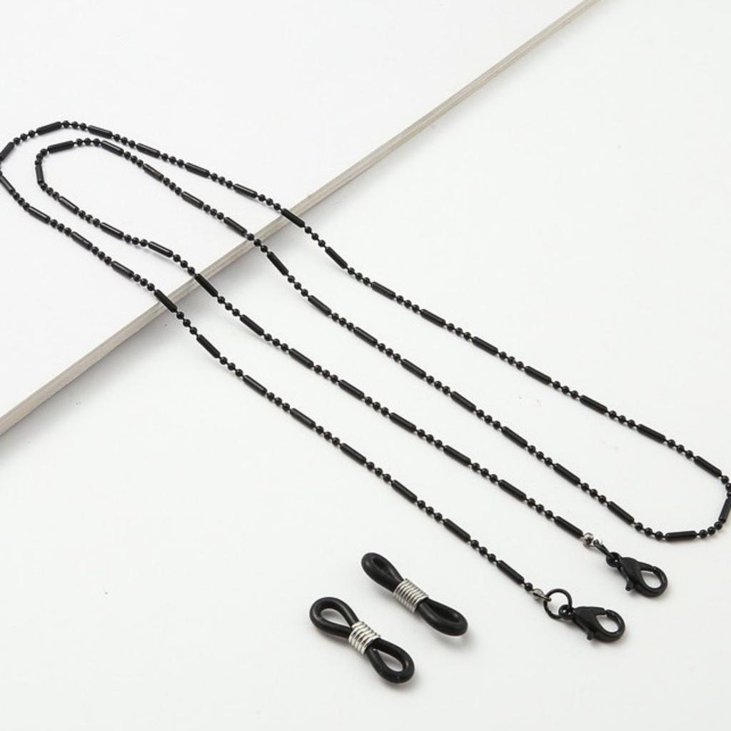 Catena per Occhiali con Laccetto Metallico al Collo, - Laccetto per Occhiali con Moschettone, - Catena per Mascherina Anti-perdita