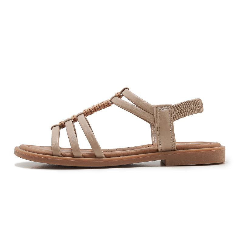 Bohemian National Style Versatile Fashion Trend Flat Sandals For Women's Elastic Straps Lightweight And Comfortable Sandals