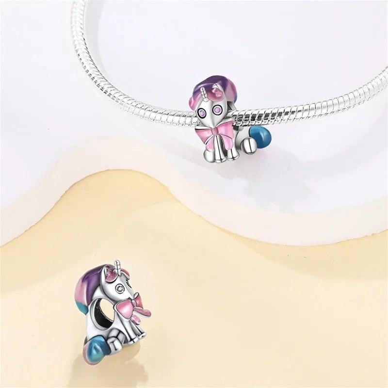 Copper-Plated Fairy Tale Town Series Charms Fit Pan Snake Bone Bracelet Diy Bead Women Jewelry Birthday Gift New In