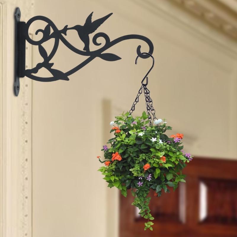 Decorative European Styles Metal Wall Hook With Bird Designs For Lanterns And Flower Pots