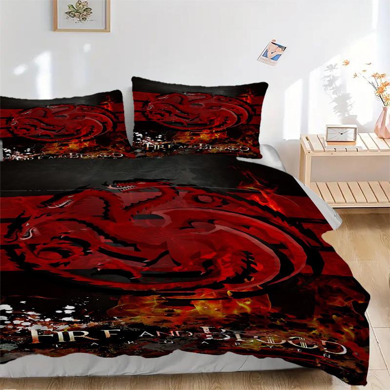 

3pcs Game of Thrones Duvet Cover Set (1 Duvet Cover + 2 Pillowcases, No Core) - Comfortable, And Breathable Bedroom Decoration yy251104071 135x200cm