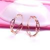 Purple Gold Hollow Circle Ears Simple Temperament Classic Rose Gold Plated Colored Gold Earrings