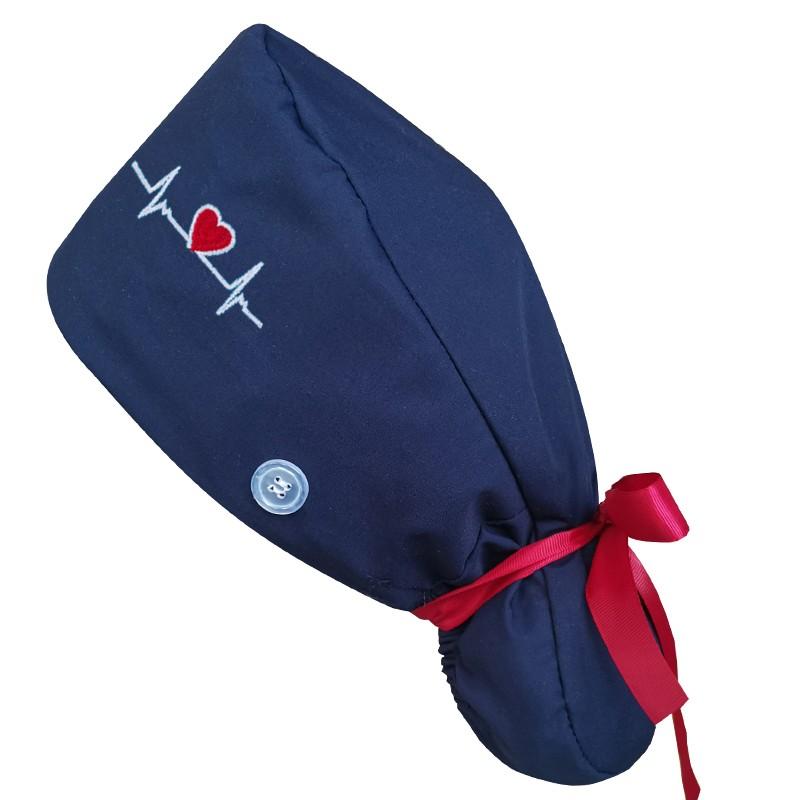 Adjustable Scrub Caps Working Cap Ponytail Holder Bouffant Nursing Hats With Buttons Long Hair Turban Hats Women & Men
