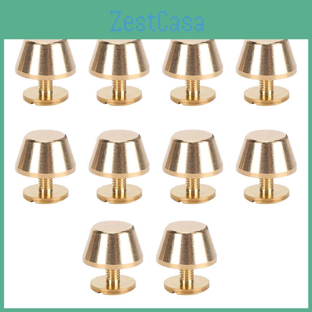 Nailhead 10pcs Purse Feet Handbag Luggage Flat Stud Rivet 12mm Brass Material Leather Craft