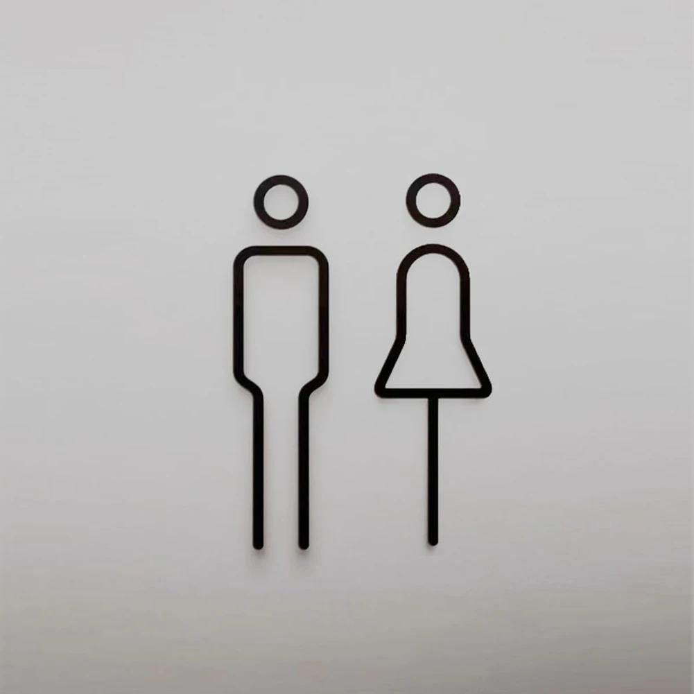 Acrylic Toilet Sign Restroom Signage Unique Electroplating Reflection Charming Logo Decorative Restroom Identifier