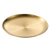 Gold Thickened 304 Stainless Steel Round Tray: Fruit, Cake, Bone Dish & Barbecue Plate – Korean Tableware.