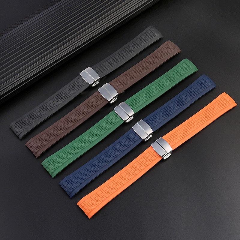 Men's Bracelet Silicone Rubber Watchband For Patek Watch Strap for Aquanaut Philippe Series 5164a 5167a Butterfly Buckle 21mm