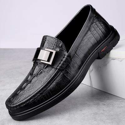 Krokodillenpatroon Heren Echt Leer Schoenen Instappers Casual Formeel Kleding Flats Antislip Zachte Loafers Heren Rijschoenen Mocassins